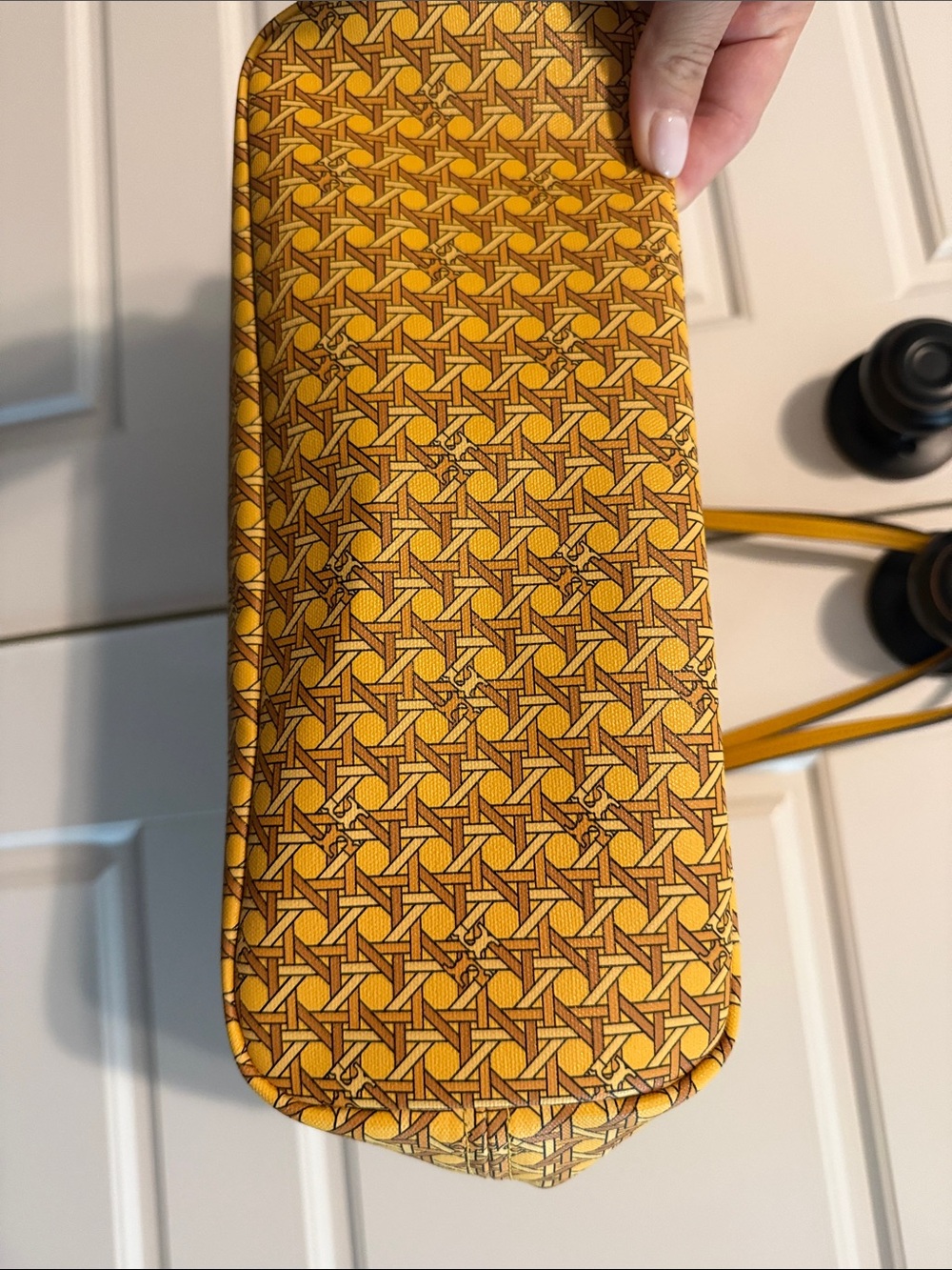 Tory Burch Yellow Patterned Tote - Picture 2 of 3